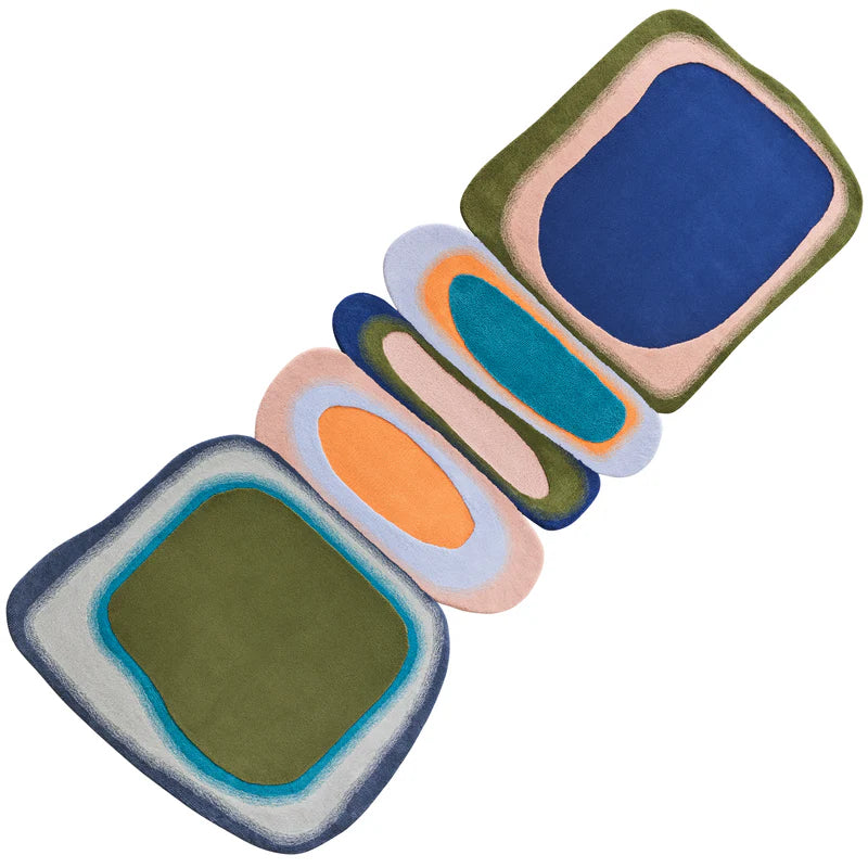 Luxury Abstract Multicolor Wool Rug