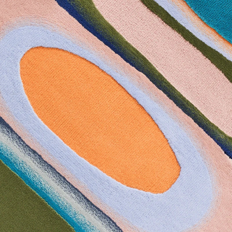 Luxury Abstract Multicolor Wool Rug