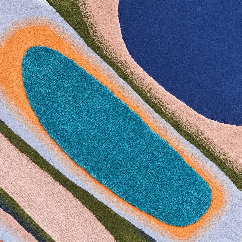 Luxury Abstract Multicolor Wool Rug