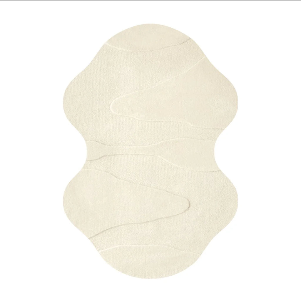 Ivory Contemporary Sculpted Irregular Rug