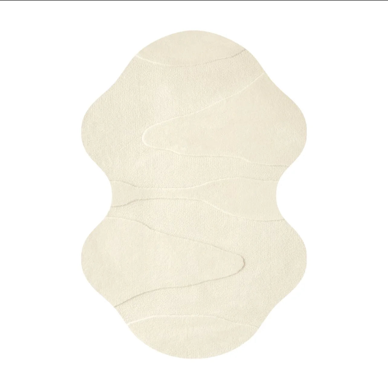 Ivory Contemporary Sculpted Irregular Rug