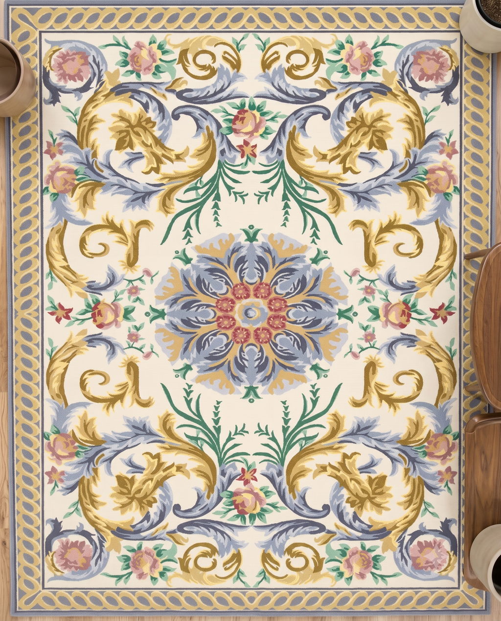 Classic Floral Scroll Carpet