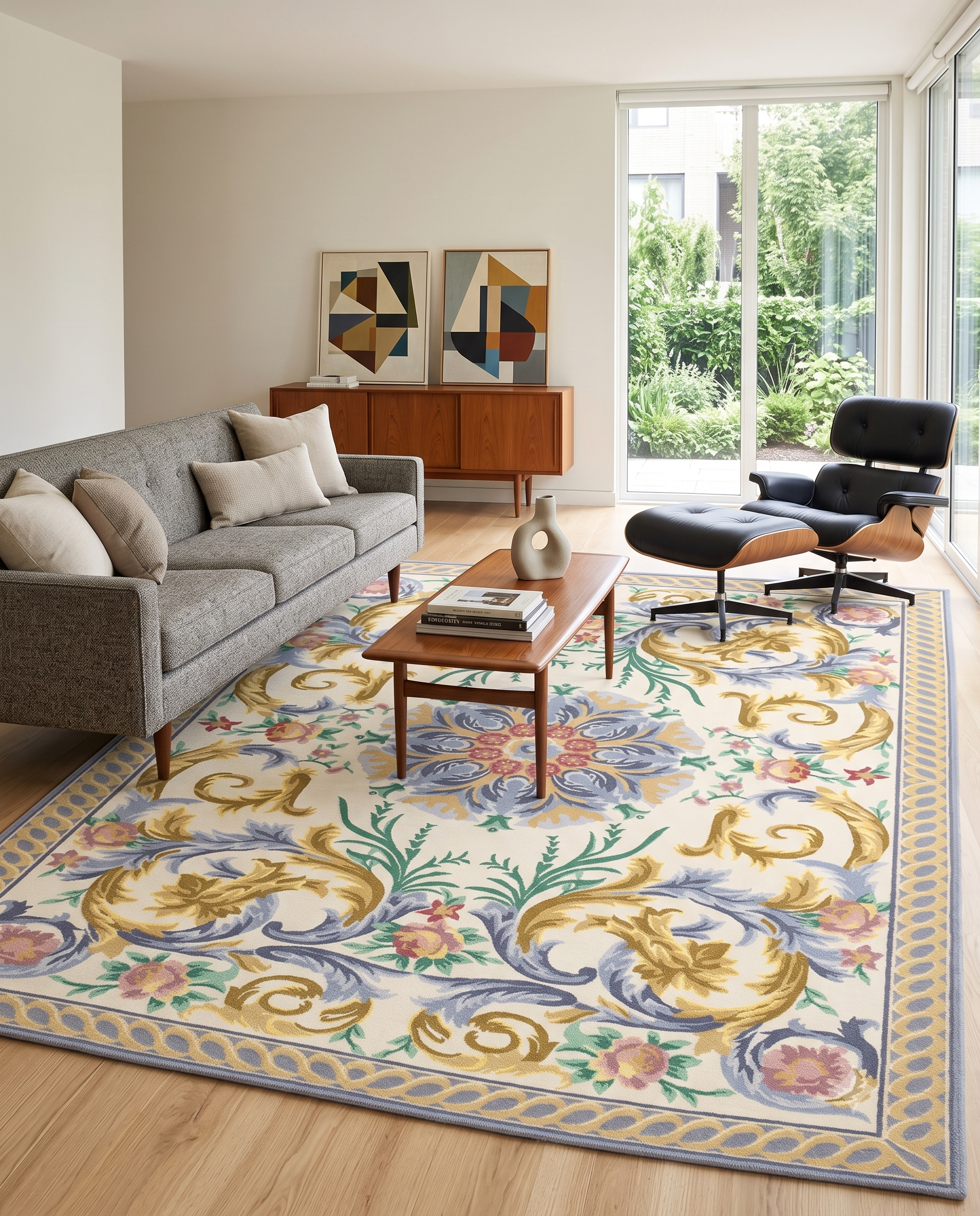 Classic Floral Scroll Carpet