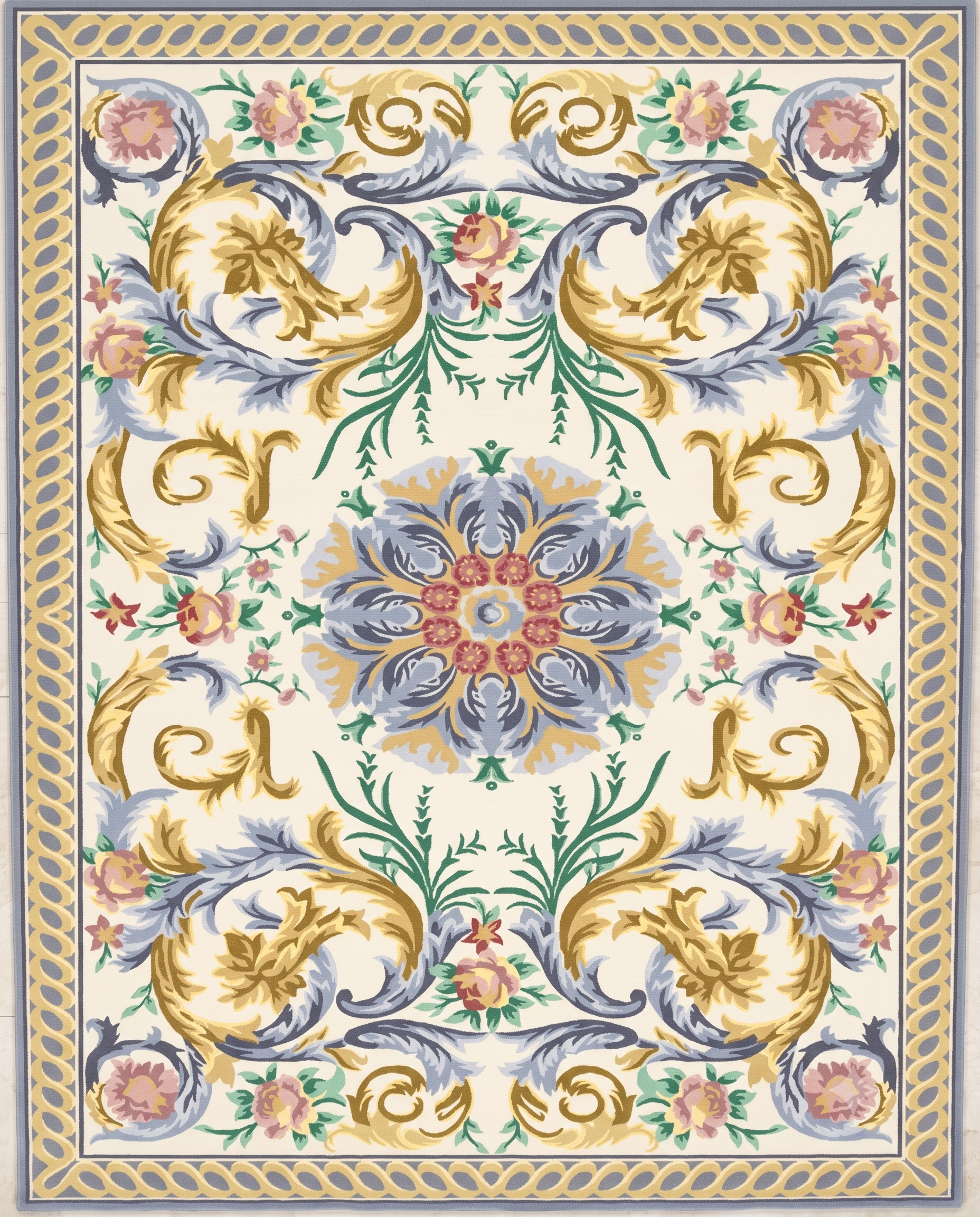 Classic Floral Scroll Carpet