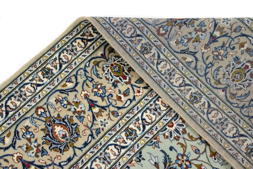 Hand-Knotted Royal Medallion Mint Wool Carpet