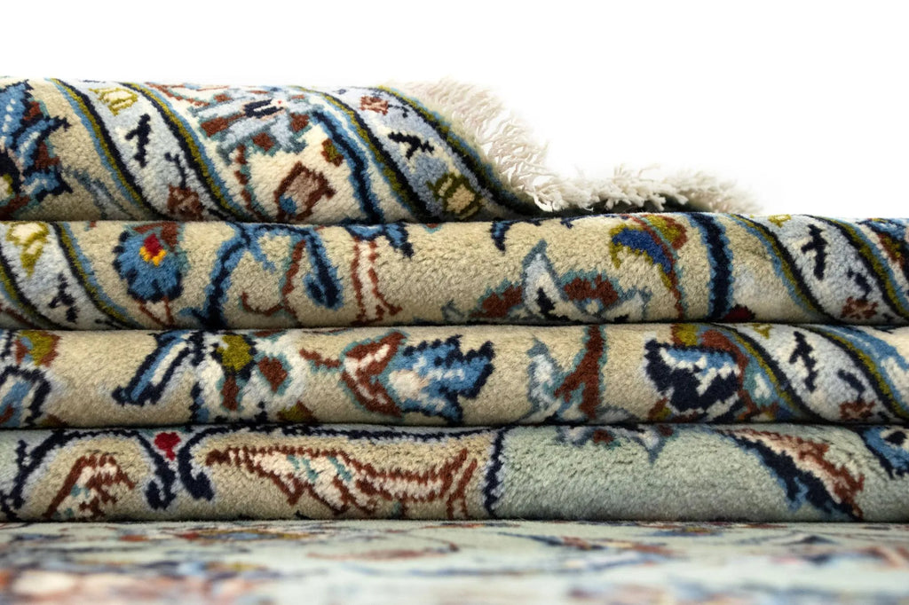 Hand-Knotted Royal Medallion Mint Wool Carpet