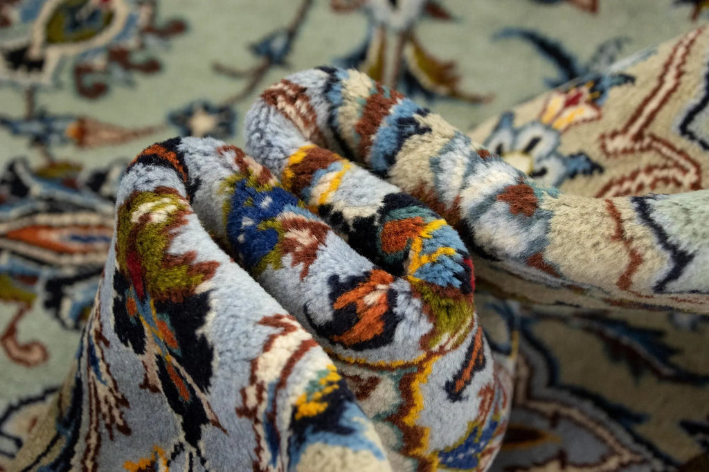 Hand-Knotted Royal Medallion Mint Wool Carpet