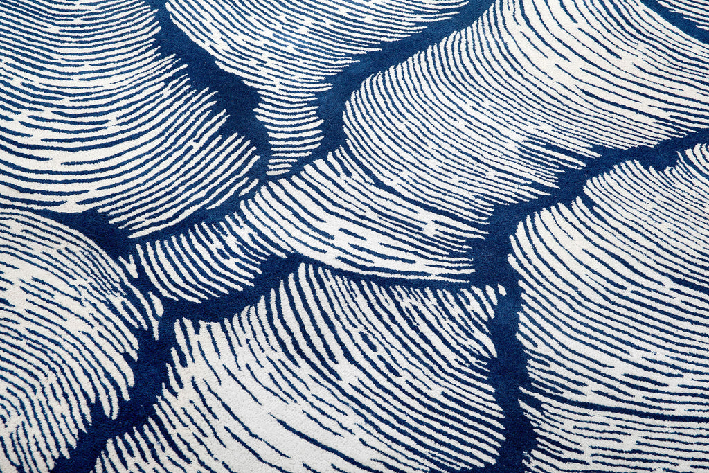 Blue Mosaic Wool Rug