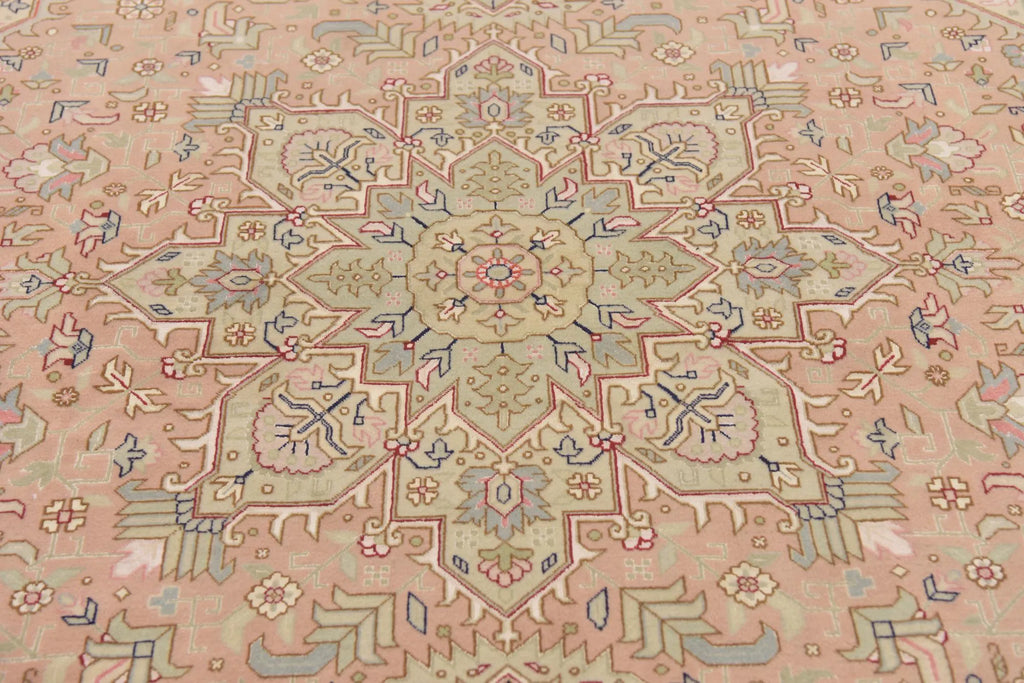 Hand-Knotted Antique Heriz Medallion Rug