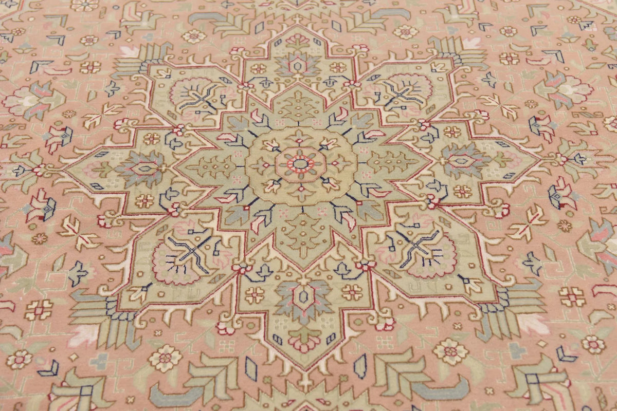 Hand-Knotted Antique Heriz Medallion Rug