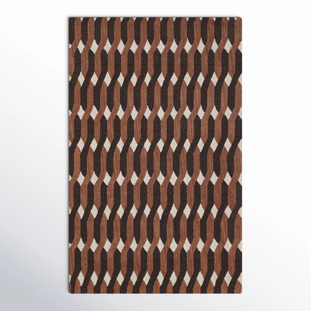 Espresso Wave Wool Rug
