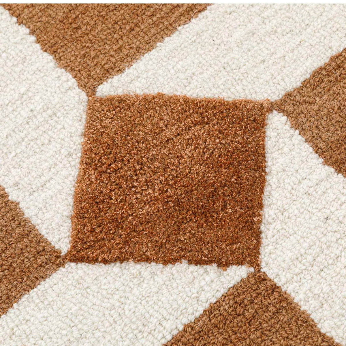 Caramel Cube Wool Rug