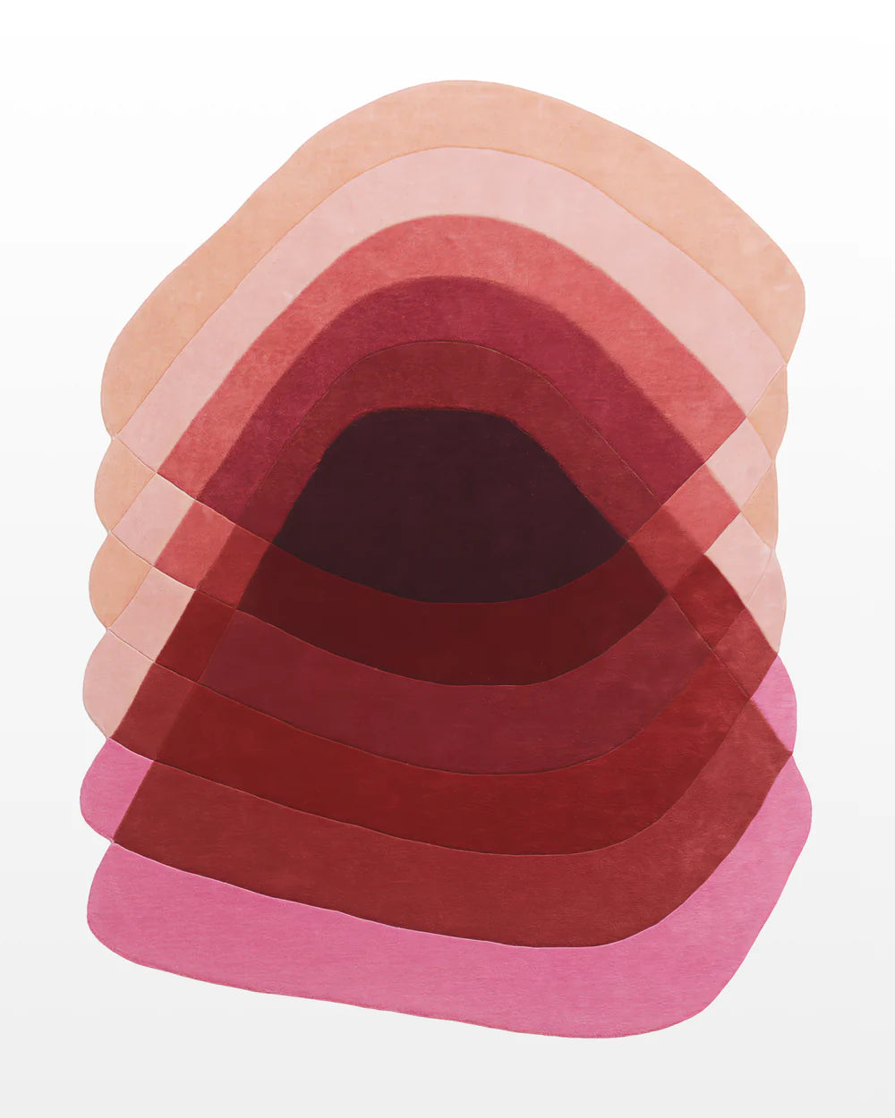 Crimson Ripple Hand-Tufted Wool Area Rug