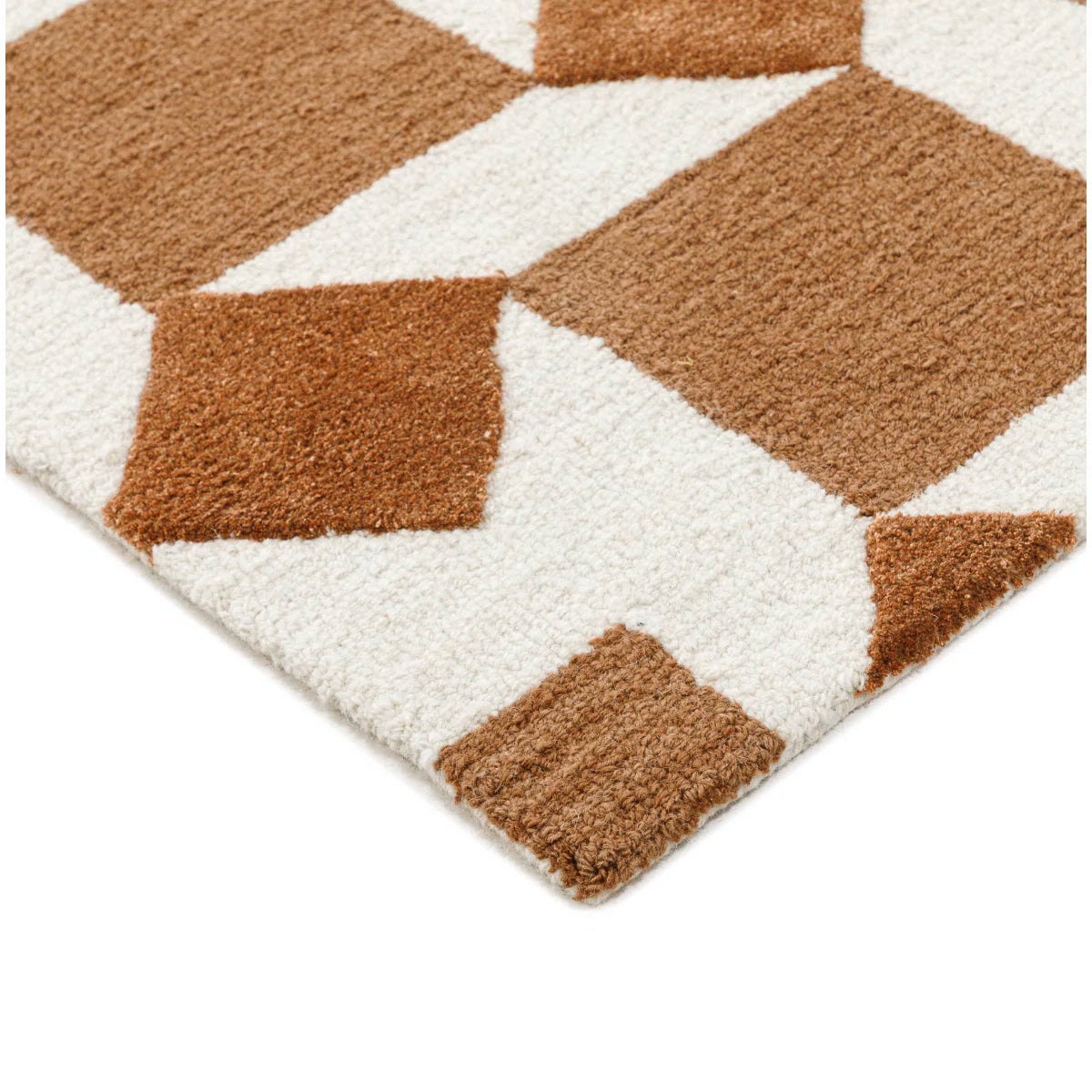 Caramel Cube Wool Rug
