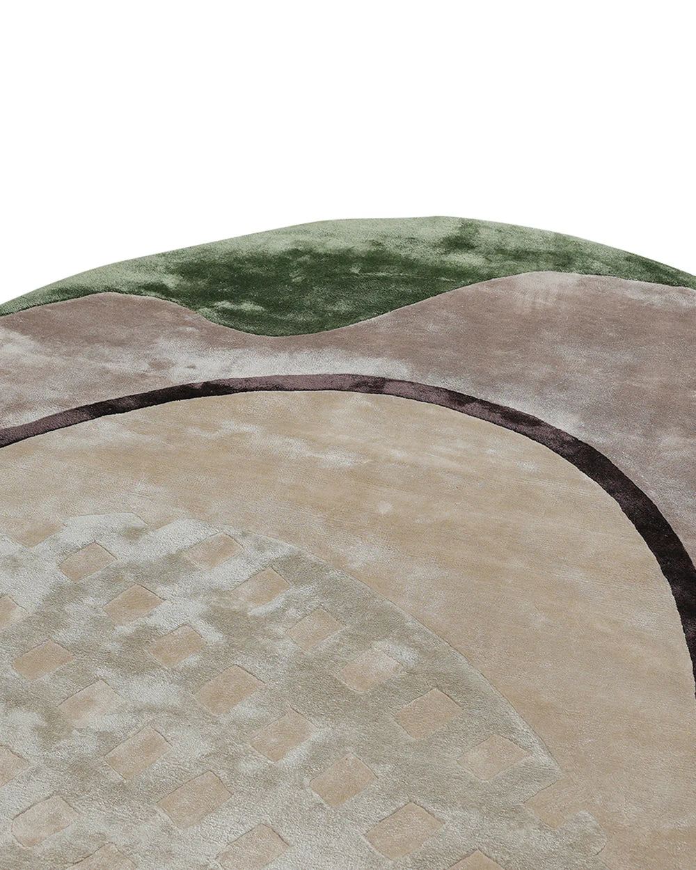 Aura Layered Pebble Viscose Wool Rug