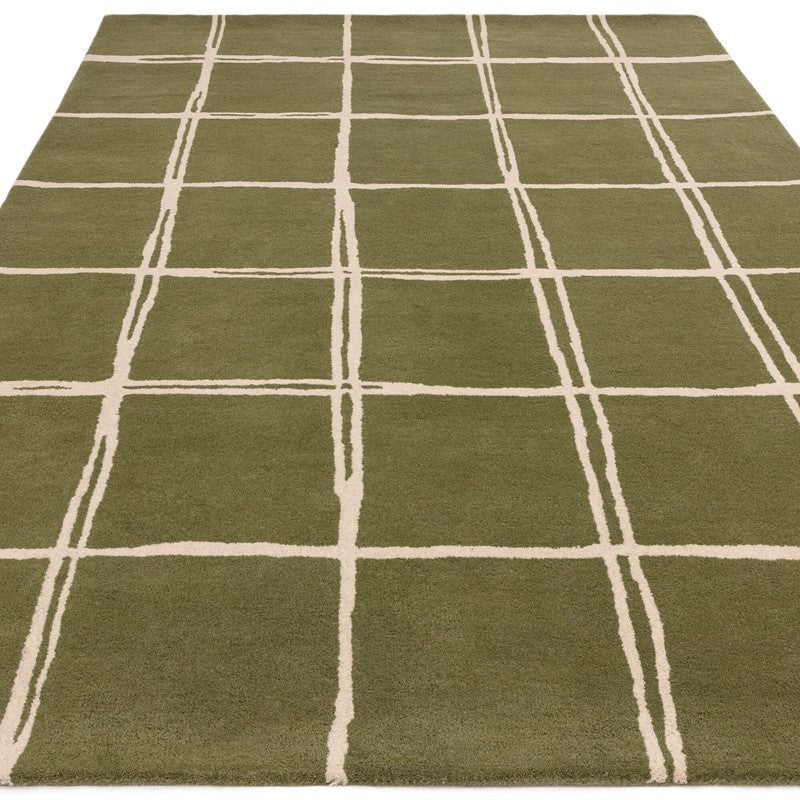 Modern Hand Tufted Check Carpet