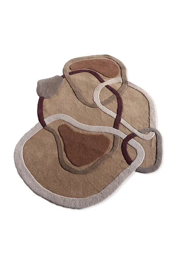 Brown Sculpted Fluid Pattern Rug