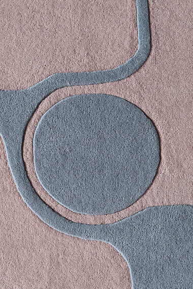 Taupe Blue Architectural Form Rug