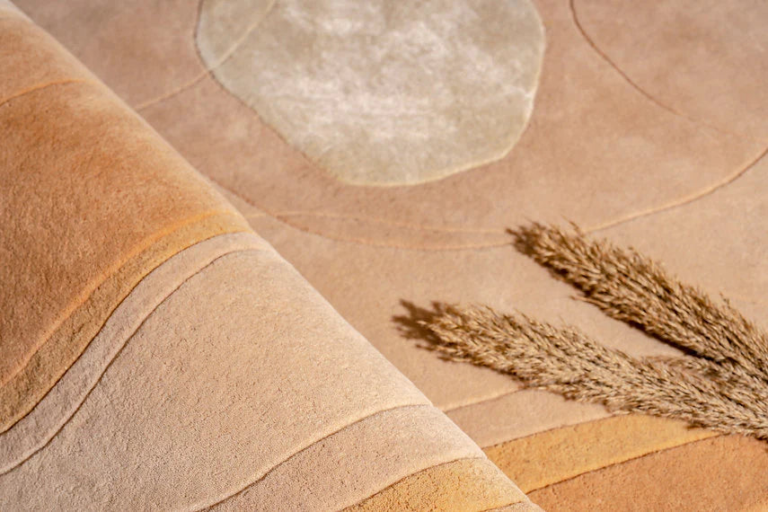 Beige Organic Stratified Irregular Rug