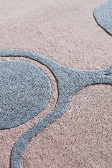 Taupe Blue Architectural Form Rug