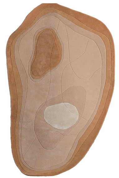 Beige Organic Stratified Irregular Rug
