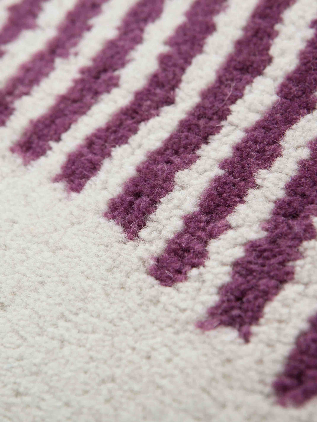 Plum & Ivory Hand-Tufted Wool Art Rug