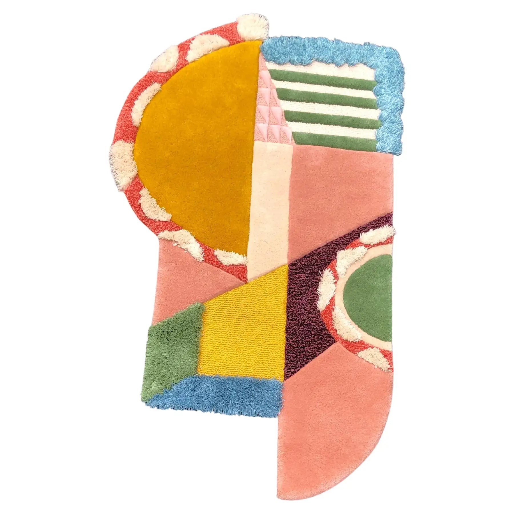 Modern Geometric Patchwork Statement Carpet
