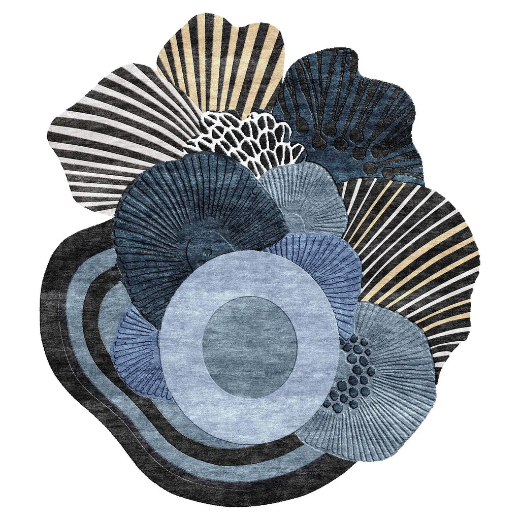 Irregular Floral Abstraction Modern Sculptural Area Carpet