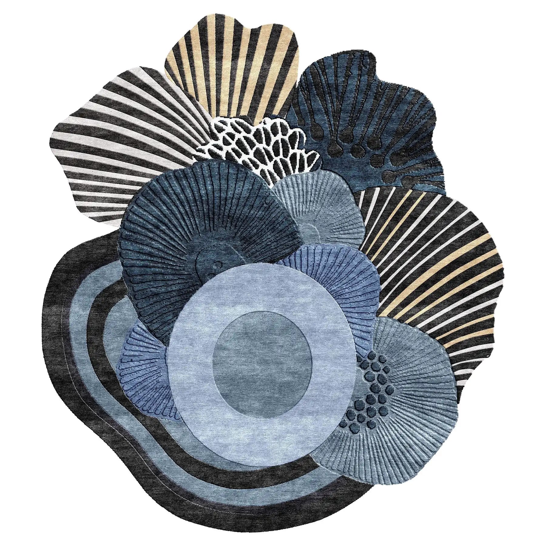 Irregular Floral Abstraction Modern Sculptural Area Carpet