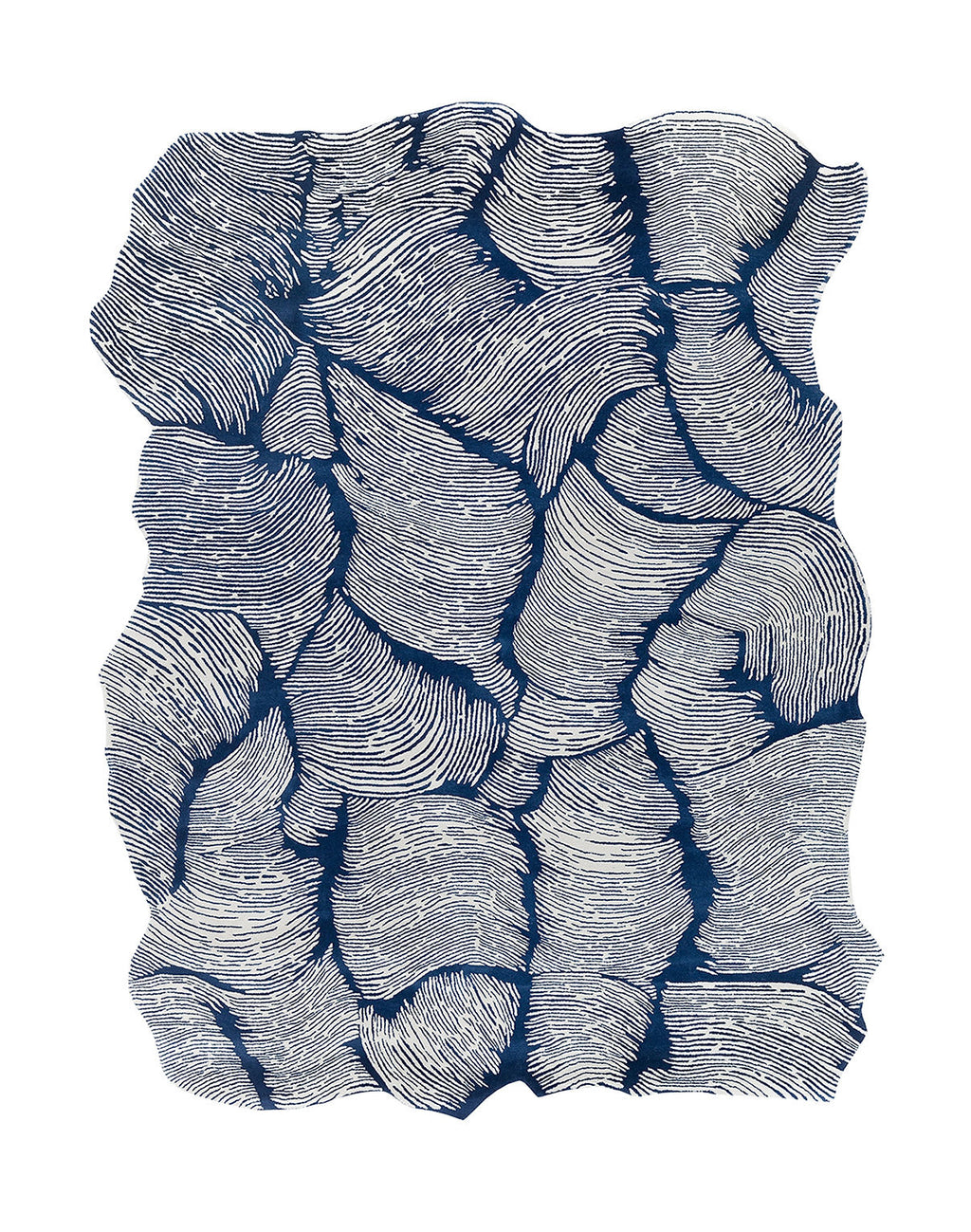 Blue Mosaic Wool Rug