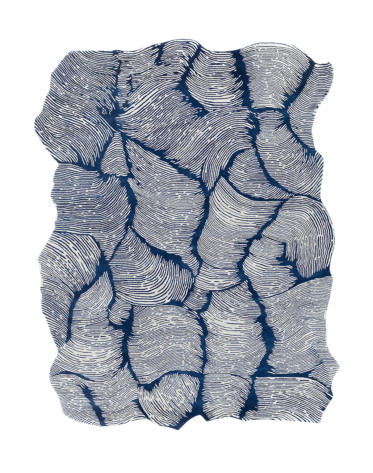 Blue Mosaic Wool Rug