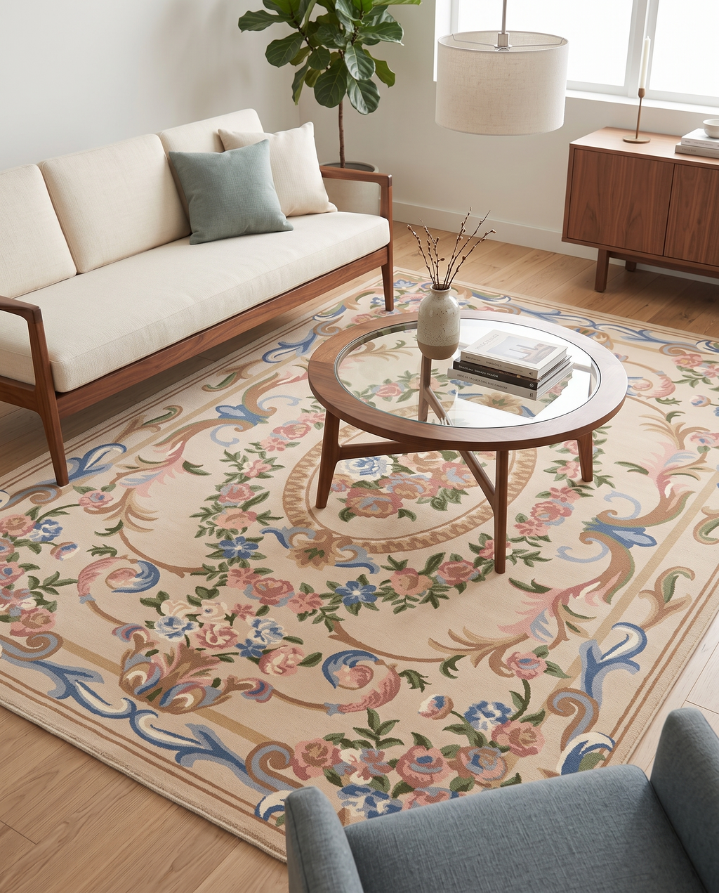 Vintage Floral Medallion Carpet