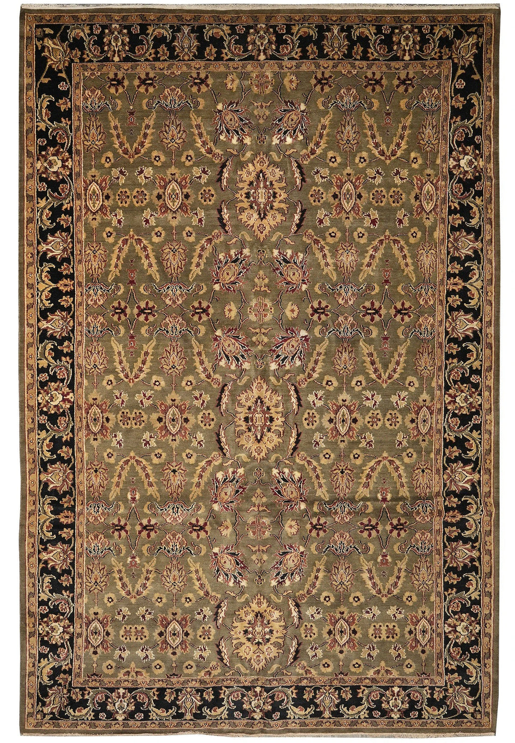 Sultanabad Heritage Moss Olive Hand-Knotted Wool Rug
