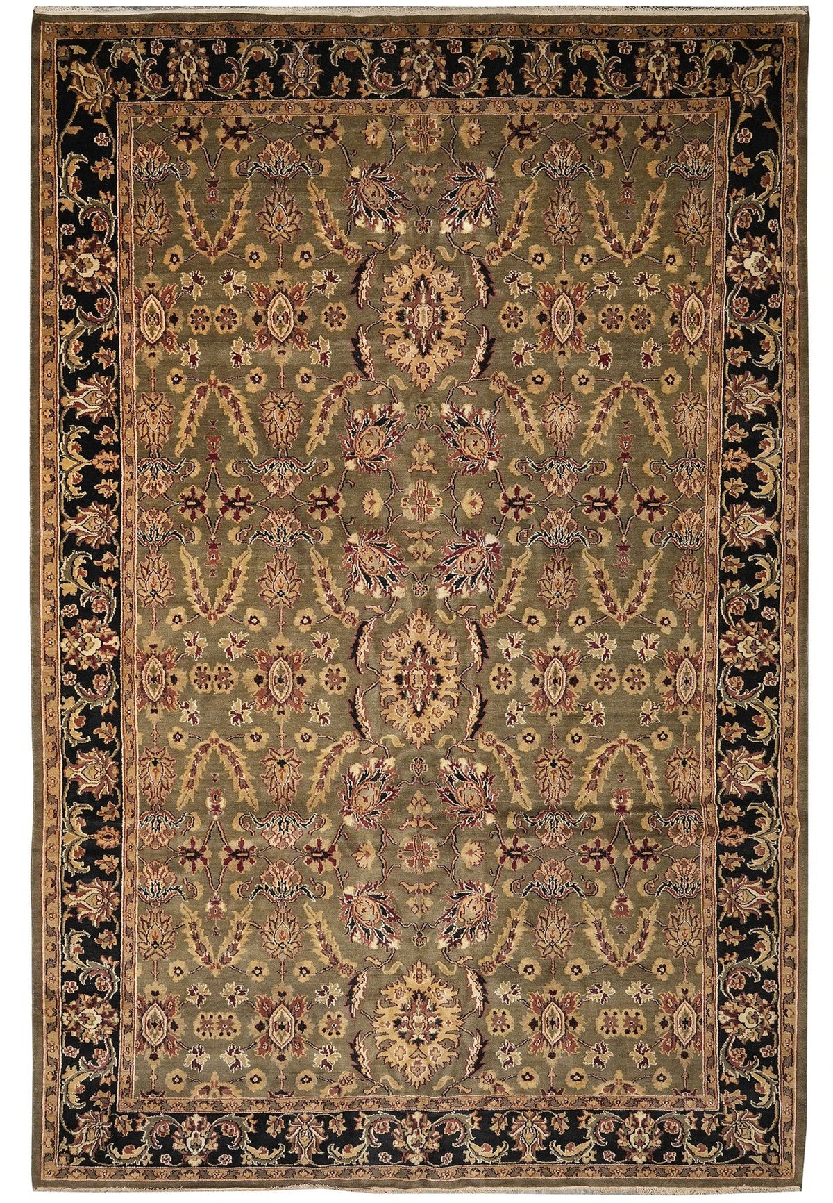 Sultanabad Heritage Moss Olive Hand-Knotted Wool Rug