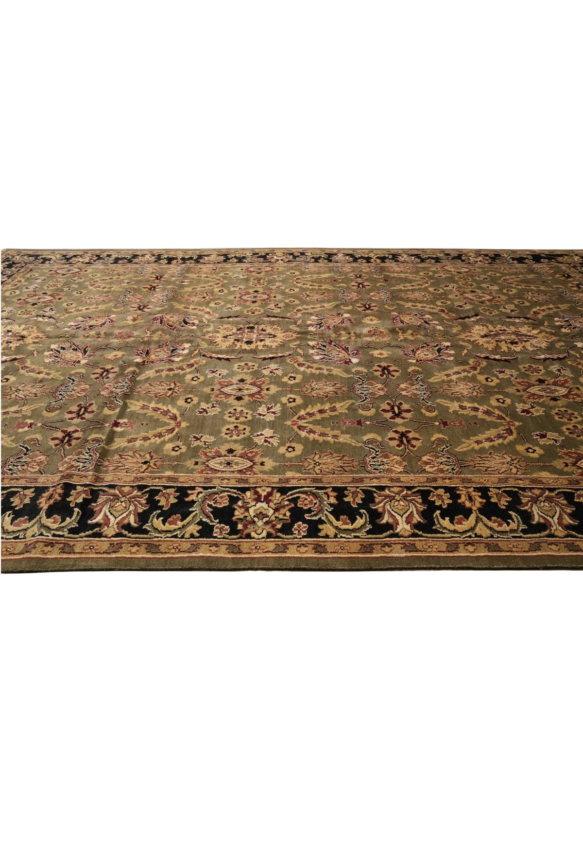 Sultanabad Heritage Moss Olive Hand-Knotted Wool Rug