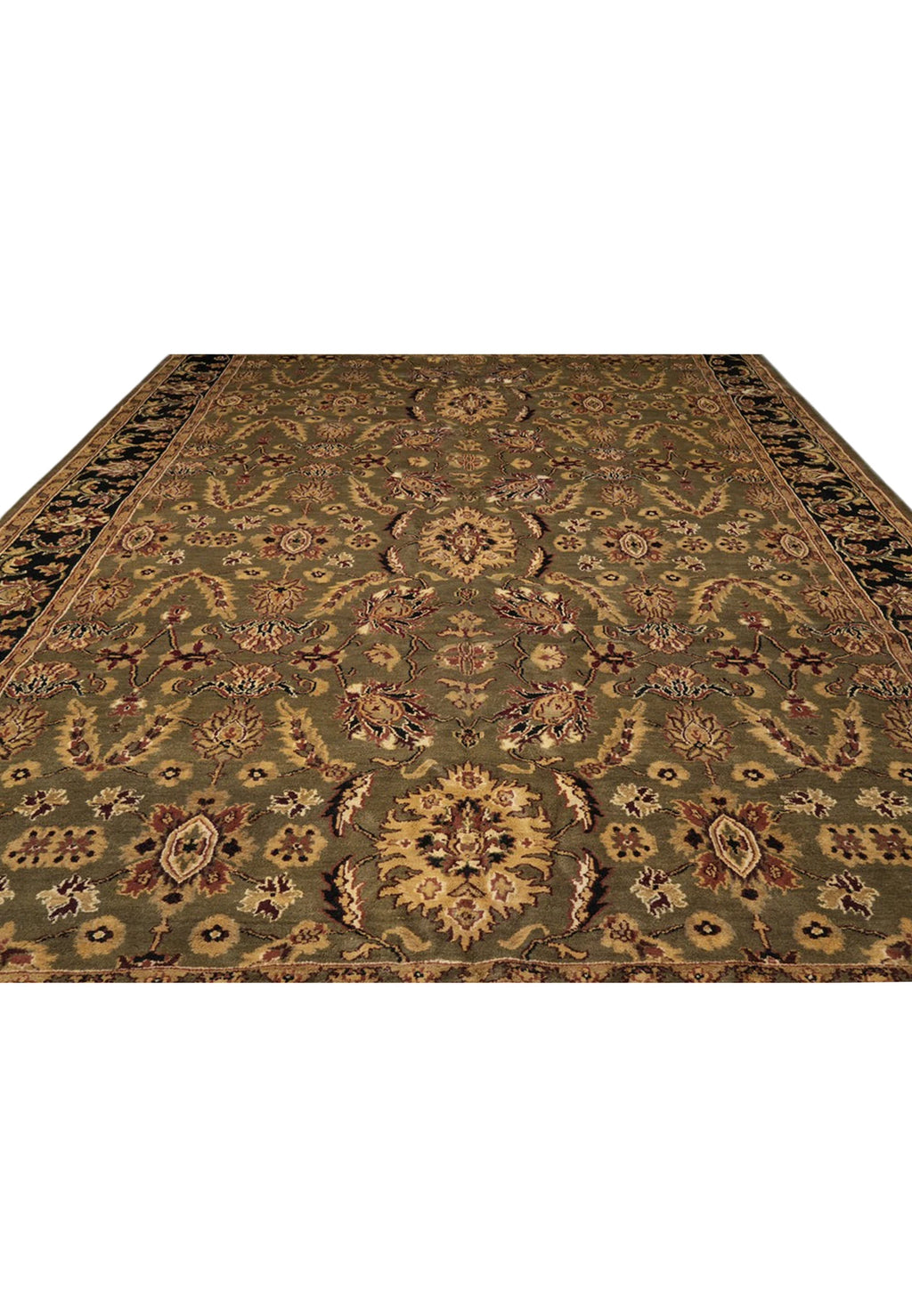 Sultanabad Heritage Moss Olive Hand-Knotted Wool Rug
