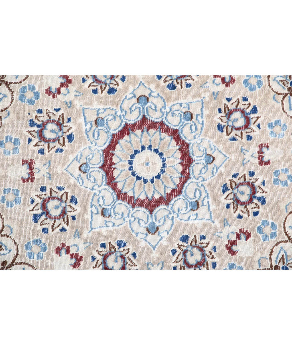 Hand-Knotted Persian Medallion Wool & Silk Inlay Luxury Rug