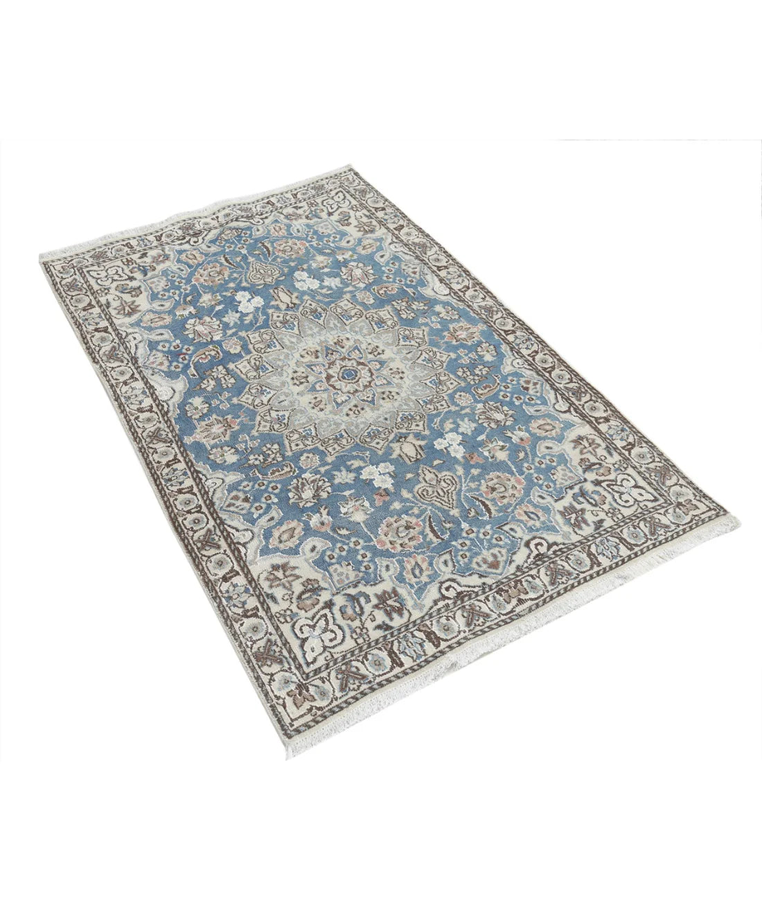 Hand-Knotted Royal Blue Medallion Rug