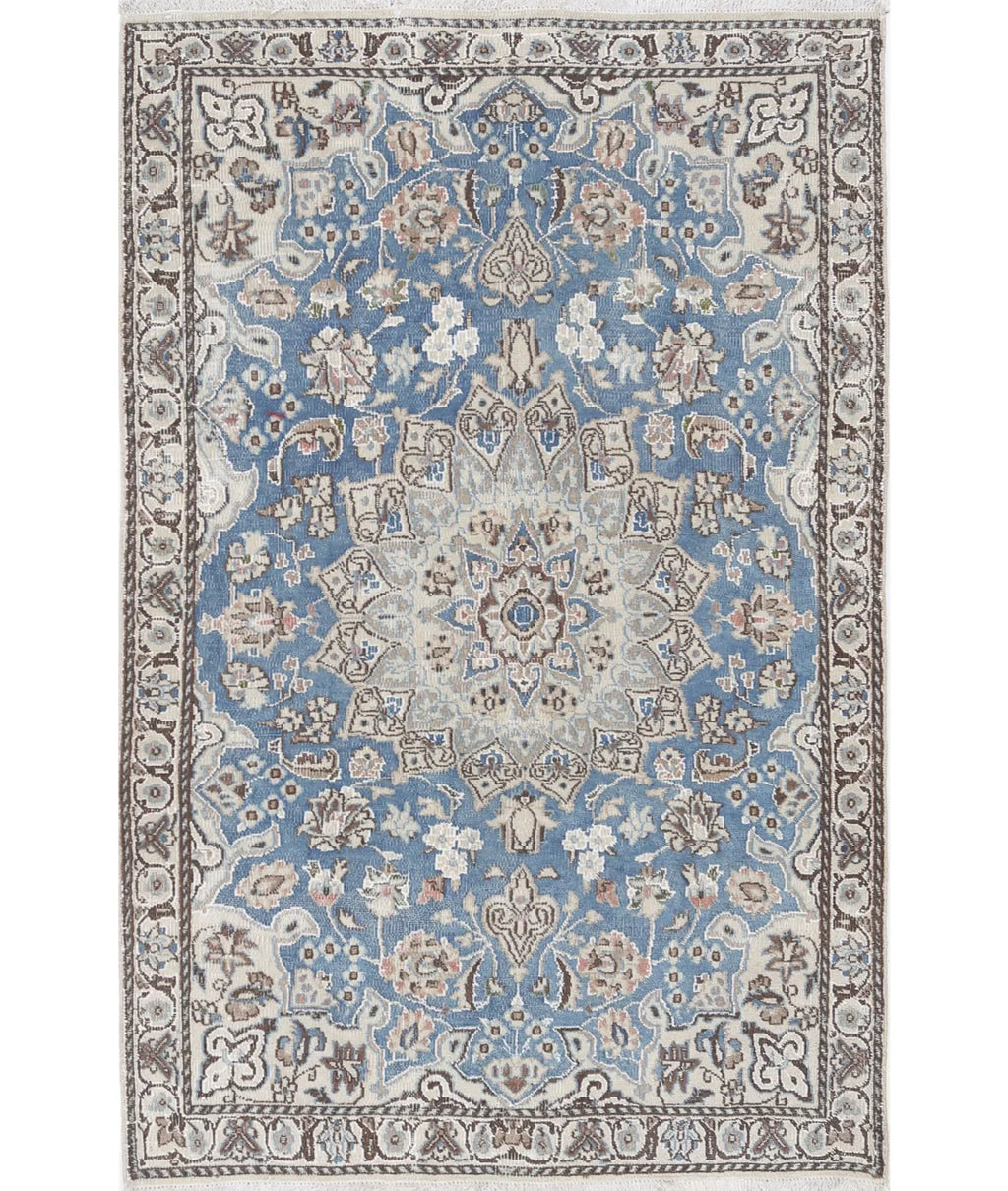 Hand-Knotted Royal Blue Medallion Rug