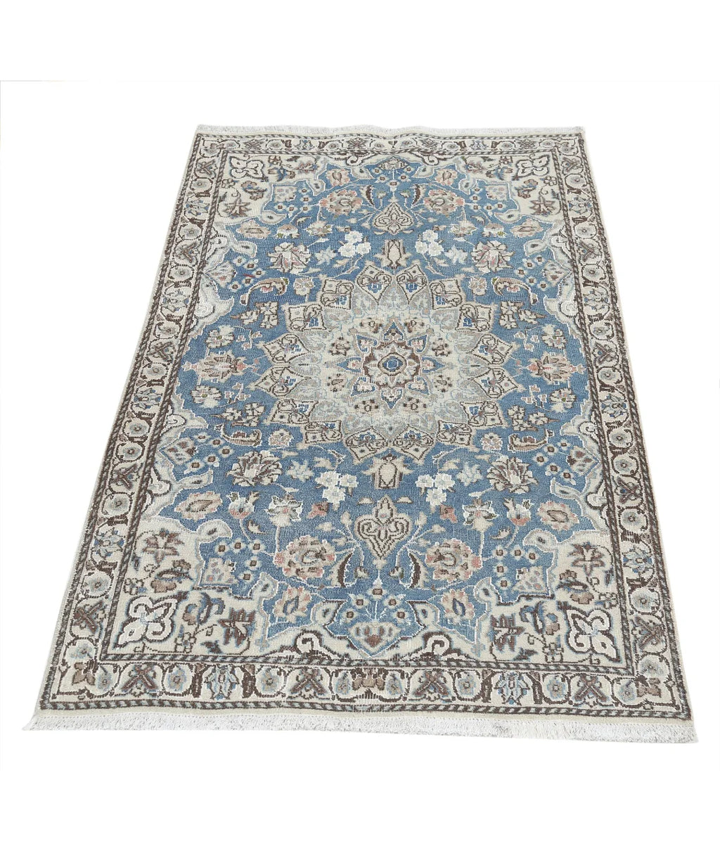 Hand-Knotted Royal Blue Medallion Rug