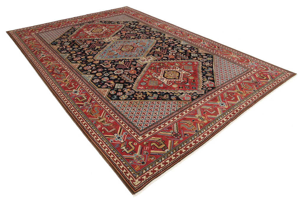 Hand-Knotted Nomadic Shiraz Wool Rug