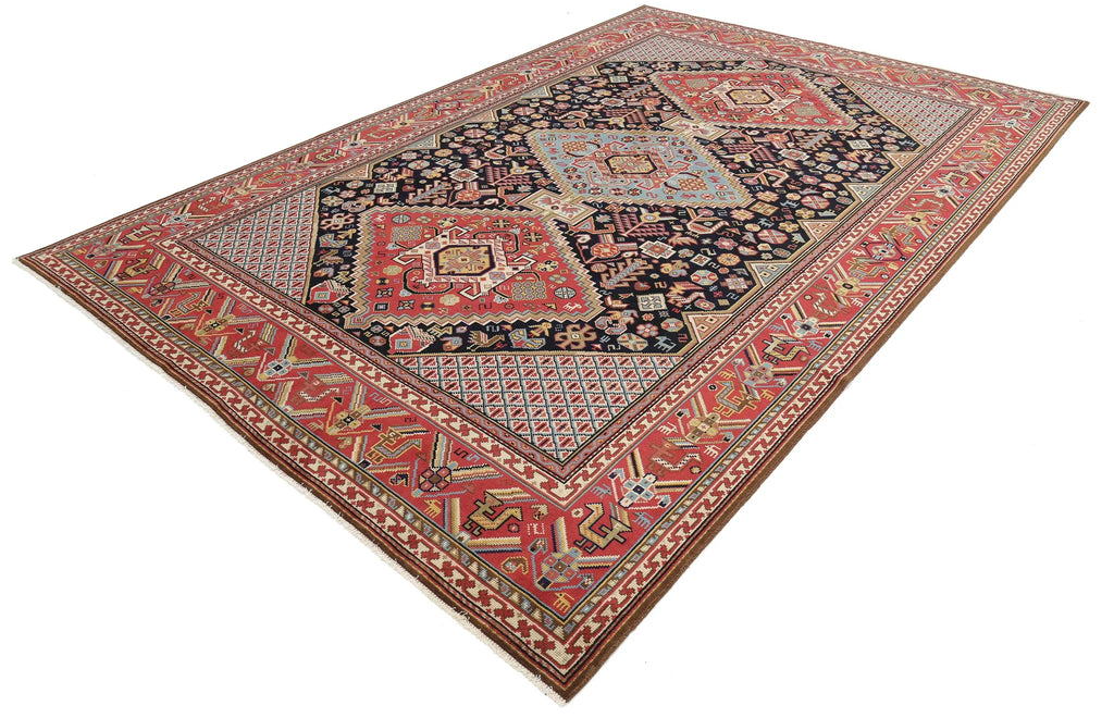 Hand-Knotted Nomadic Shiraz Wool Rug
