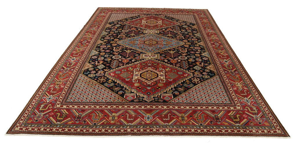 Hand-Knotted Nomadic Shiraz Wool Rug