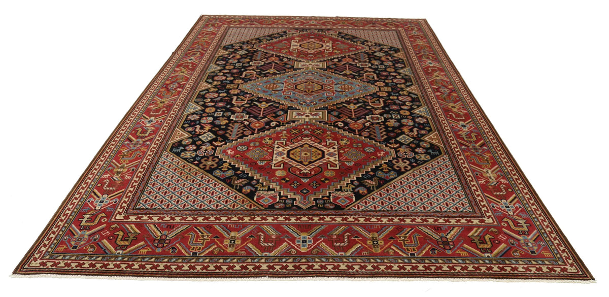 Hand-Knotted Nomadic Shiraz Wool Rug