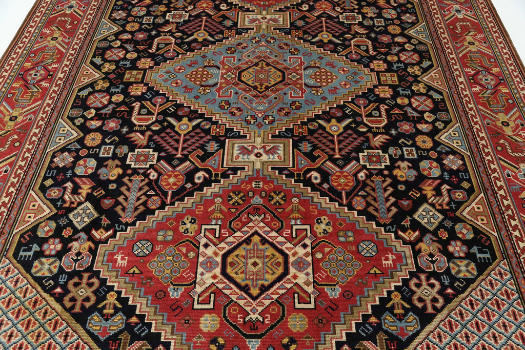 Hand-Knotted Nomadic Shiraz Wool Rug