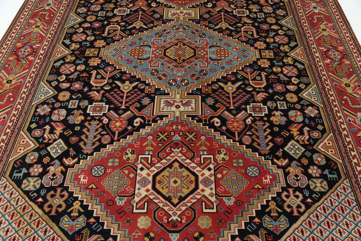 Hand-Knotted Nomadic Shiraz Wool Rug