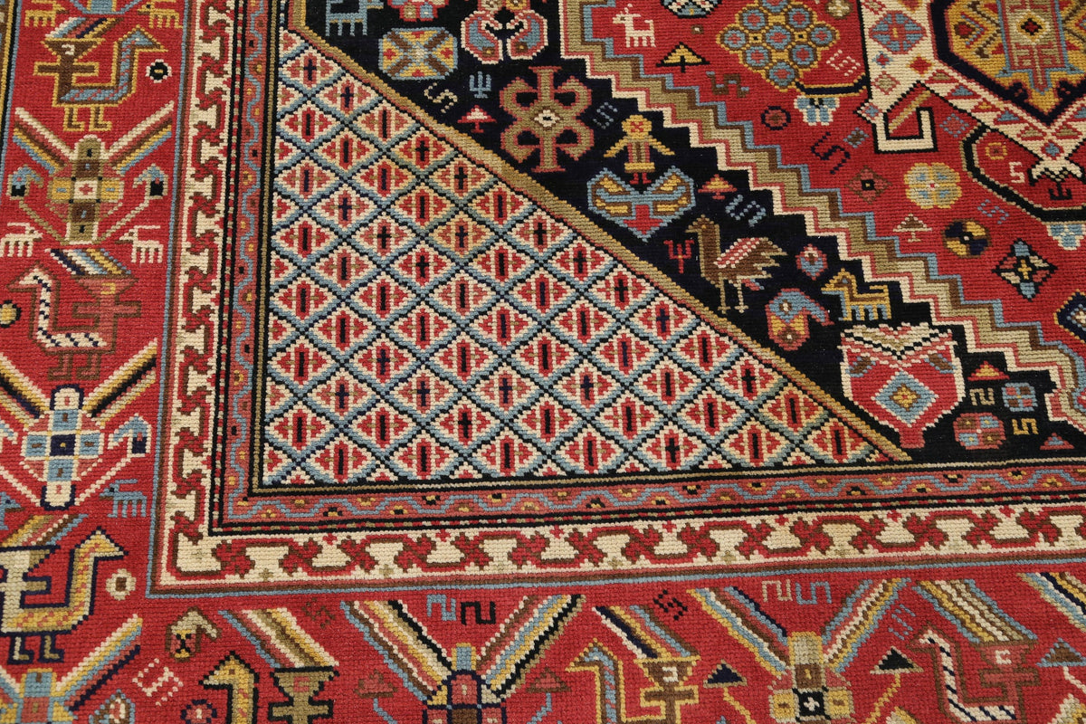 Hand-Knotted Nomadic Shiraz Wool Rug