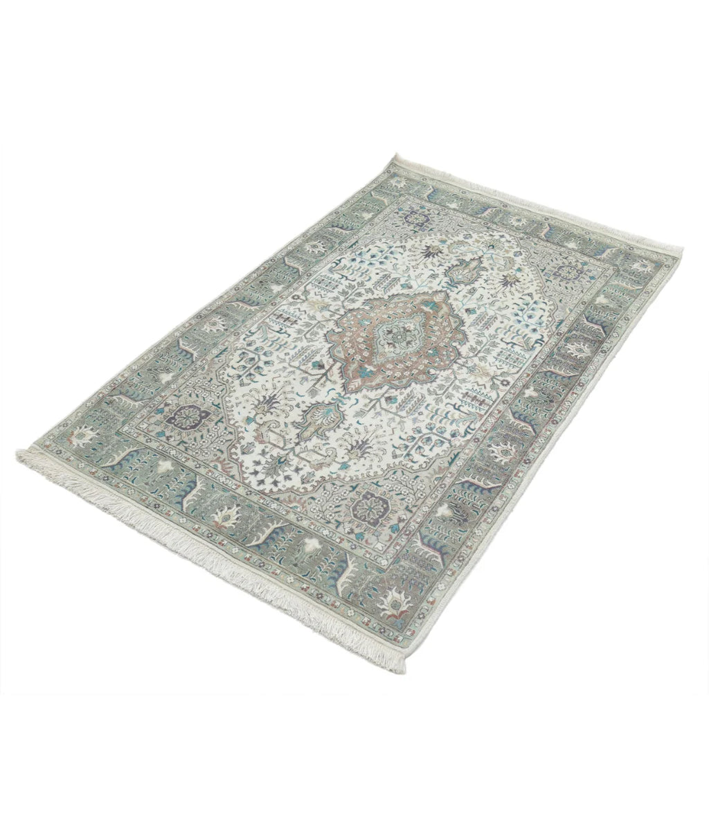 Vintage Persian Tabriz Hand-Knotted Wool Heirloom Rug