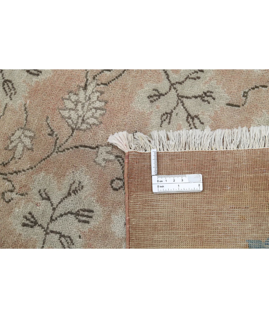 Hand-Knotted Baroque Spandrel Wool Rug