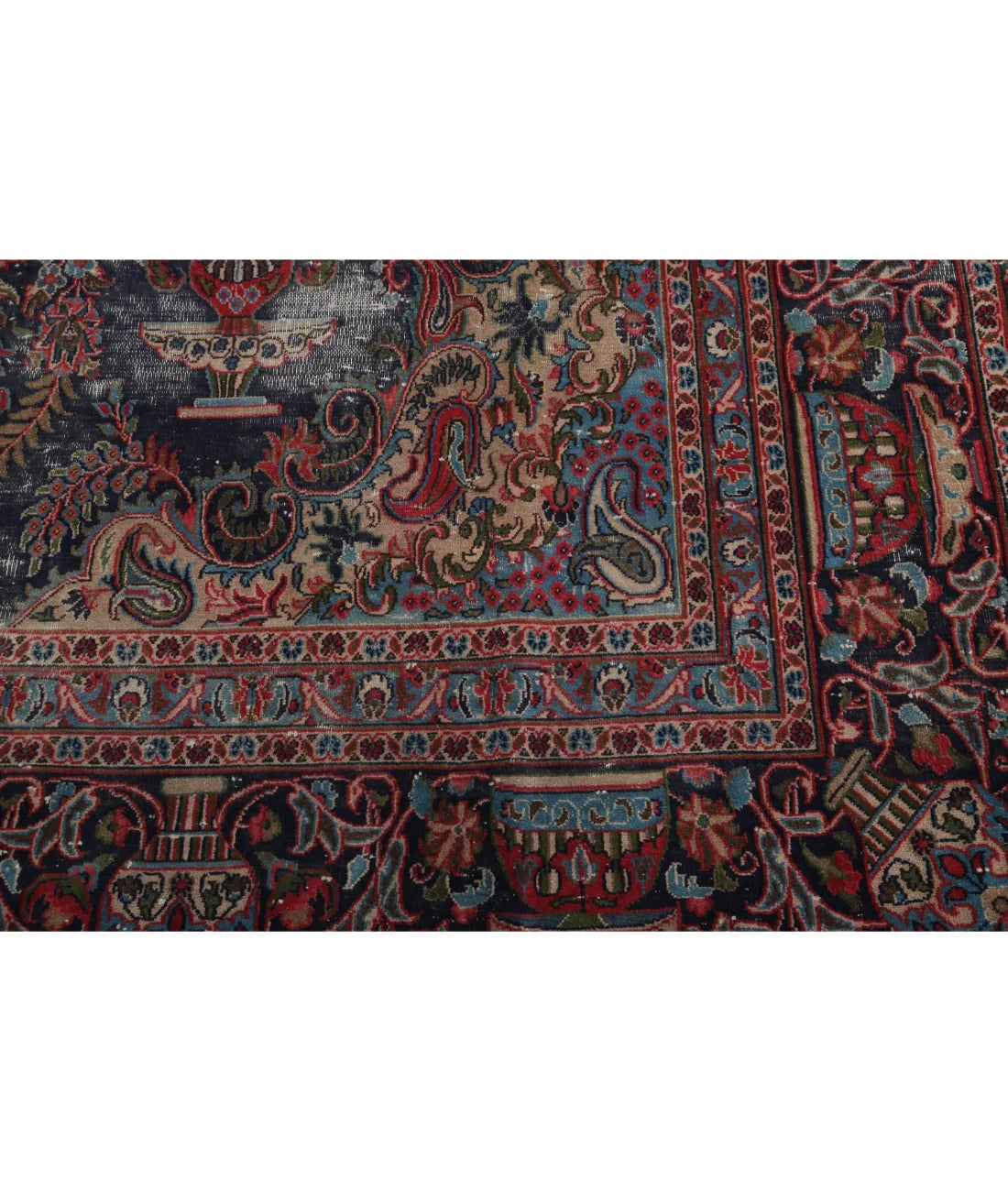 Antique Sarouk Royal Medallion Wool Rug